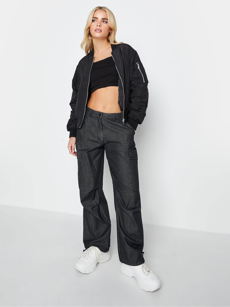 PixieGirl Petite Grey Parachute 100% Cotton Trousers - Image 2 of 3