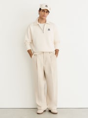 Off White - Reiss Avi Monogram Relaxed puspiedurkņu sporta krekls - Attēls 4 no 6