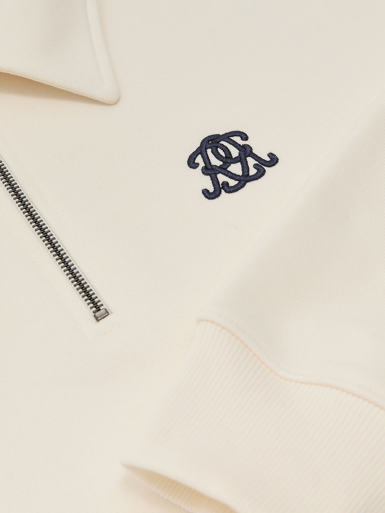 Off White - Reiss Avi Monogram Relaxed puspiedurkņu sporta krekls - Attēls 6 no 6