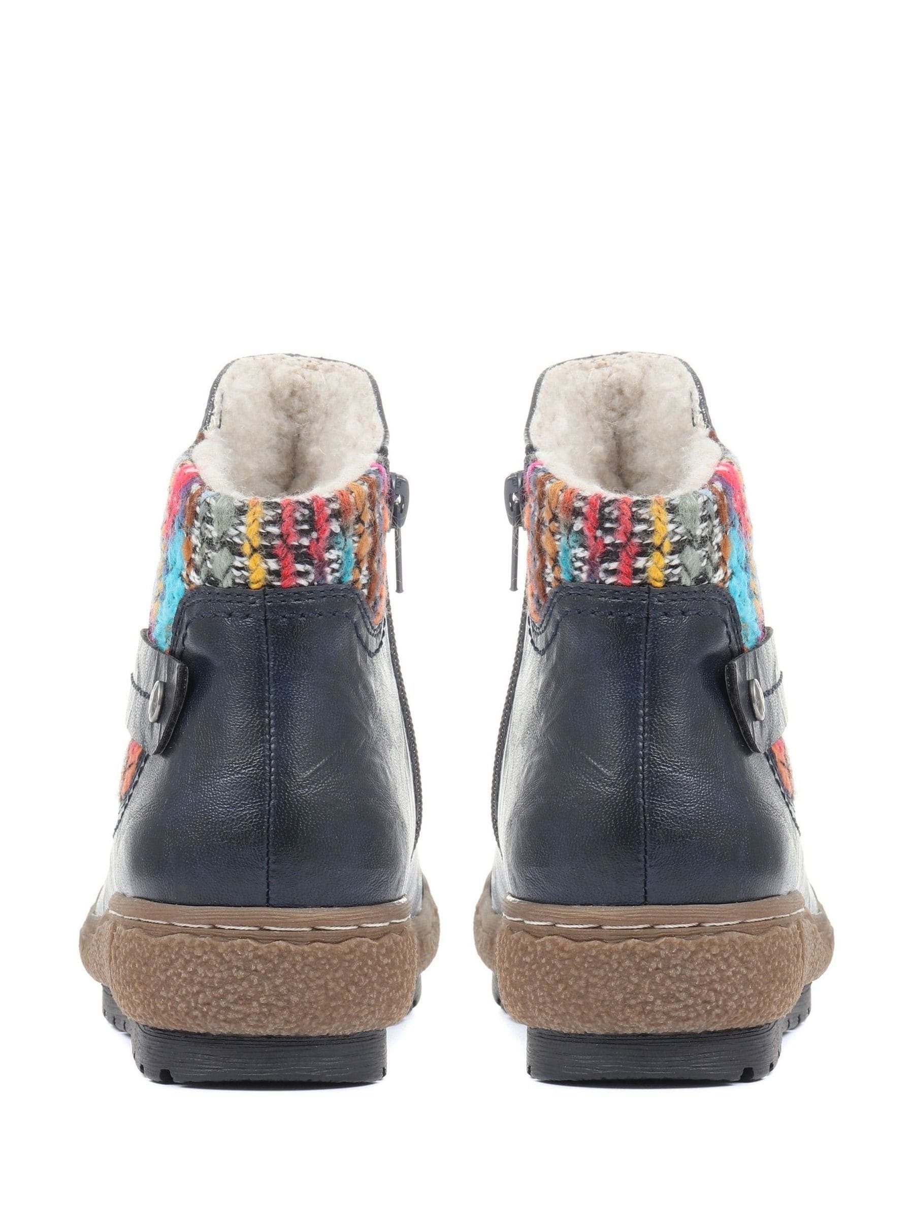Pavers Navy Ladies Wide Fit Ankle Boots