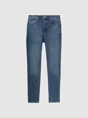 Reiss Mid Blue Athens Mid Rise Tapered Jeans - Image 2 of 6