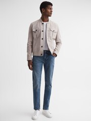 Reiss Mid Blue Athens Mid Rise Tapered Jeans - Image 3 of 6