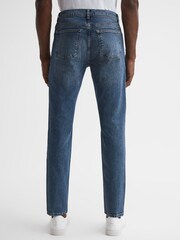 Reiss Mid Blue Athens Mid Rise Tapered Jeans - Image 4 of 6