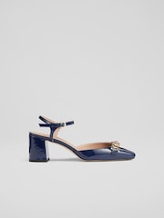 LK Bennett Mindy Patent Leather Ankle Strap Courts - Image 1 of 4