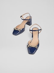 LK Bennett Mindy Patent Leather Ankle Strap Courts - Image 3 of 4