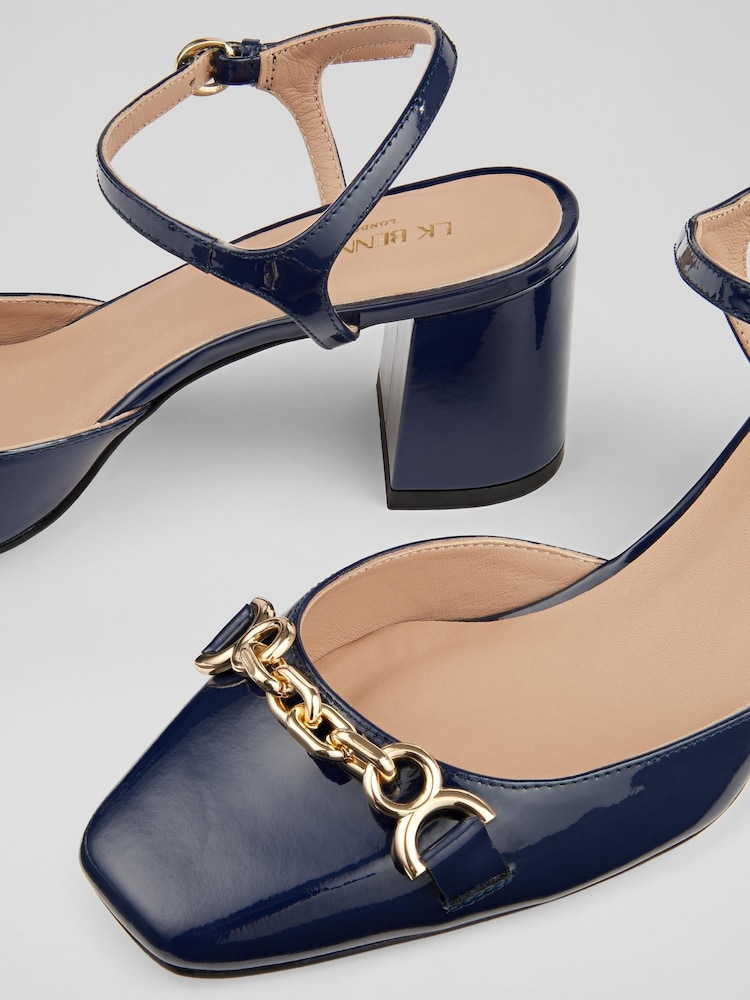 LK Bennett Mindy Patent Leather Ankle Strap Courts - Image 4 of 4