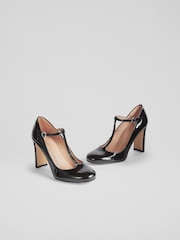 LK Bennett Black Patent Leather Annalise T-Bar Shoes - Image 3 of 4