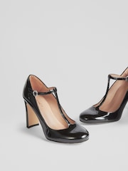 LK Bennett Black Patent Leather Annalise T-Bar Shoes - Image 4 of 4