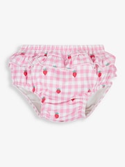 JoJo Maman Bébé Pink Frilly Swim Nappy - Image 3 of 4