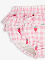 JoJo Maman Bébé Pink Frilly Swim Nappy - Image 4 of 4