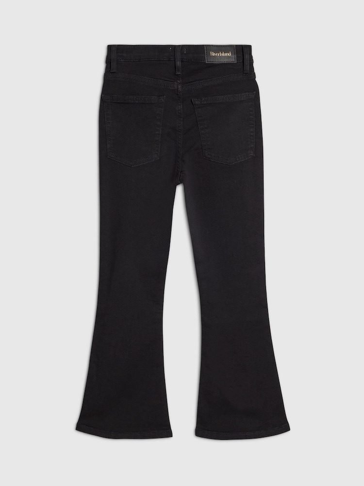 River Island Black Flared Jeans with Keychain - Image 2 of 4 River Island Black Flared Jeans with Keychain - Image 2 of 4