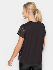 PixieGirl Petite Black Sequin Front T-Shirt - Image 2 of 4
