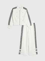 River Island Cream Drummer Bomber Jacket & Trouser Set - Image 1 of 5