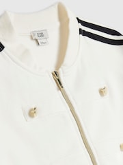 River Island Cream Drummer Bomber Jacket & Trouser Set - Image 4 of 5