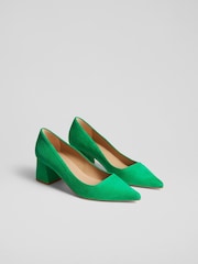 zelena - LK Bennett Suede Sloane Block čevlji z visoko peto Courts - Slika 1 iz 3