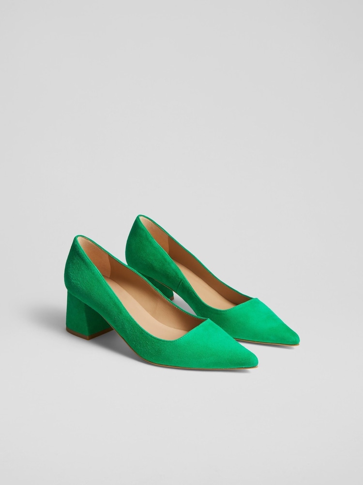 zelena - LK Bennett Suede Sloane Block čevlji z visoko peto Courts - Slika 1 iz 3 zelena - LK Bennett Suede Sloane Block čevlji z visoko peto Courts - Slika 1 iz 3