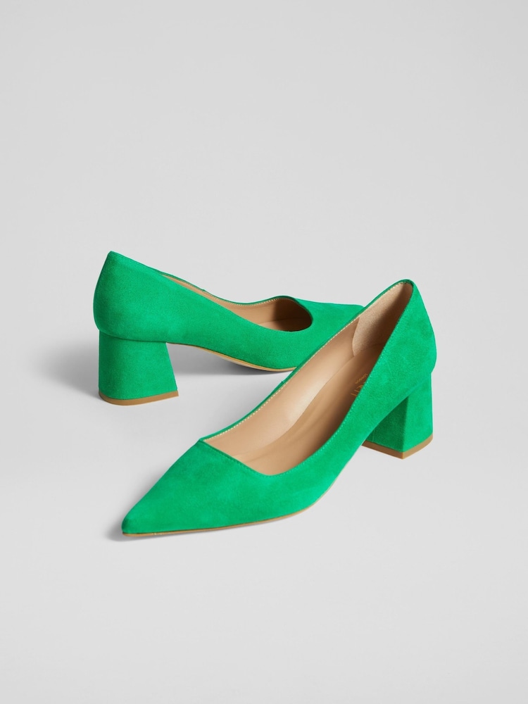 zelena - LK Bennett Suede Sloane Block čevlji z visoko peto Courts - Slika 2 iz 3 zelena - LK Bennett Suede Sloane Block čevlji z visoko peto Courts - Slika 2 iz 3