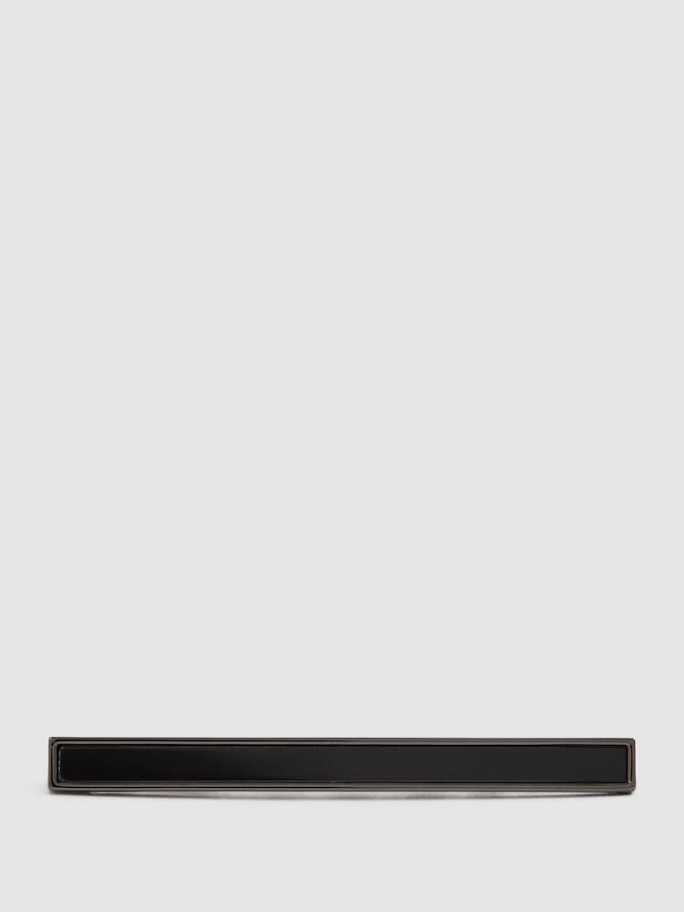 Reiss Gunmetal/Onyx Ardley Onyx Tie Bar - Image 1 of 5