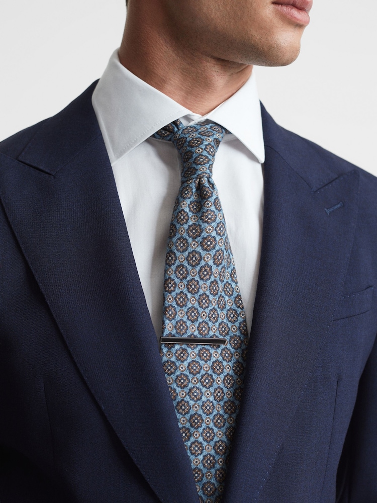 Reiss Gunmetal/Onyx Ardley Onyx Tie Bar - Image 2 of 5