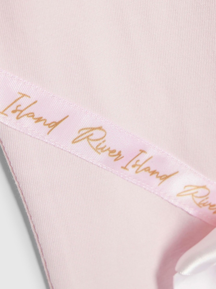 River Island Pink Satin Bow T-Shirt & Legging Set - Image 5 of 5 River Island Pink Satin Bow T-Shirt & Legging Set - Image 5 of 5