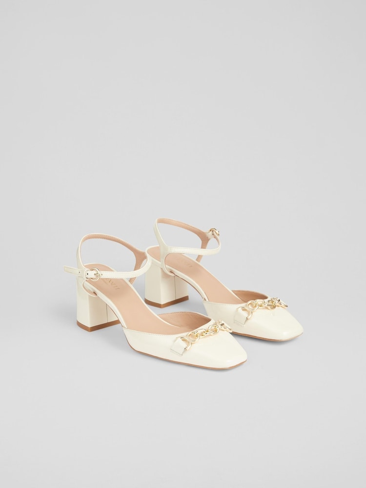 LK Bennett Patent Leather Ankle Strap Courts - Image 2 of 4