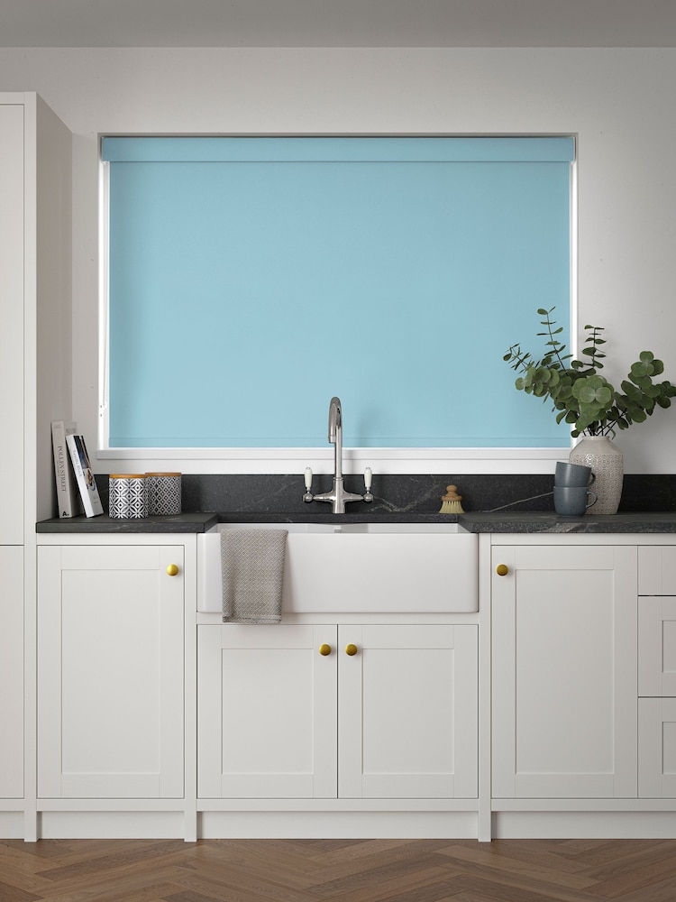 Sky Blue Echo Made to Measure Blackout Roller Blind - Image 2 of 6