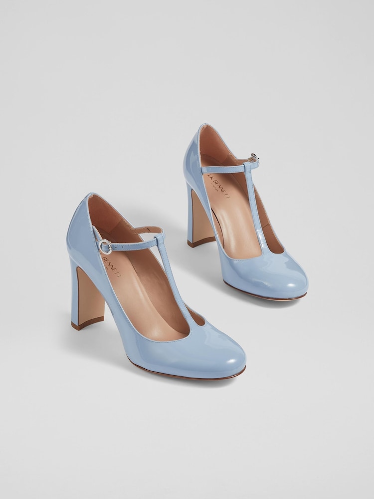 Blau - LK Bennett Annalise Lacklederschuhe mit T-Steg - Bild 2 von 4