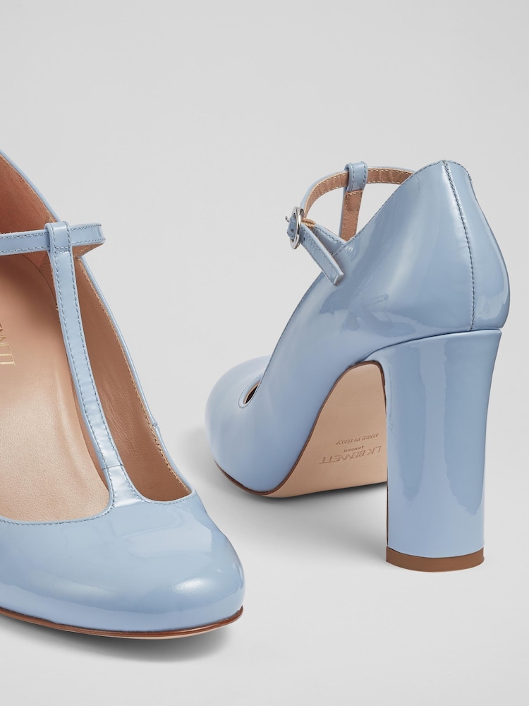 Blau - LK Bennett Annalise Lacklederschuhe mit T-Steg - Bild 4 von 4