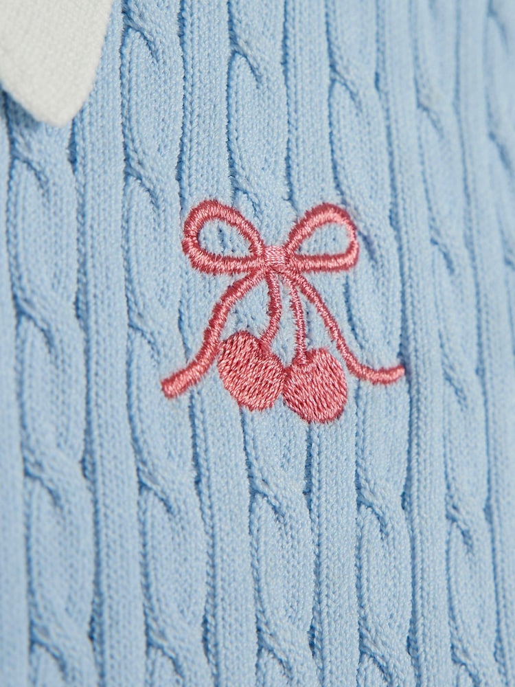 River Island Blue Tipped Polo Top - Image 4 of 4