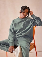 Sage Green Set Utility Crew Neck Sweatshirt and Cargo Jogger Set (3-16yrs) - Image 3 of 11