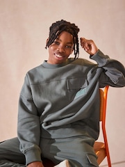 Sage Green Set Utility Crew Neck Sweatshirt and Cargo Jogger Set (3-16yrs) - Image 4 of 11