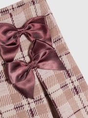 River Island Pink Check Frill Bow Top & Skirt Set - Image 4 of 5