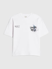River Island White NYC Graphic Regular Fit T-Shirt - Image 1 of 4