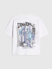 River Island White NYC Graphic Regular Fit T-Shirt - Image 2 of 4