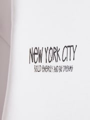 River Island White NYC Graphic Regular Fit T-Shirt - Image 3 of 4
