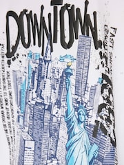 River Island White NYC Graphic Regular Fit T-Shirt - Image 4 of 4