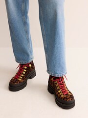Boden Brown Lace-Up Hiker Boots - Image 1 of 4