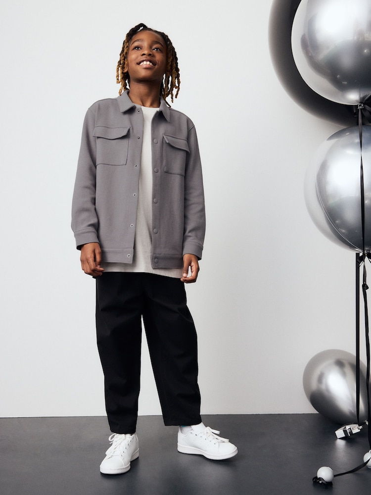 Grey Smart Jersey Shacket (3-16yrs) - Image 2 of 8