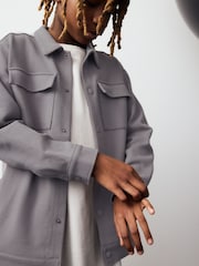 Grey Smart Jersey Shacket (3-16yrs) - Image 4 of 8