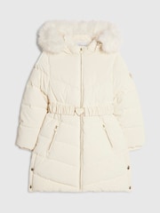 River Island Glam podstavljeni kaput s kapuljačom - Slika 3 od 6