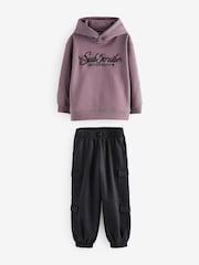 Plum Purple Subscribe 100% Cotton Hoodie and Parachute Set (3-16yrs) - Image 4 of 7