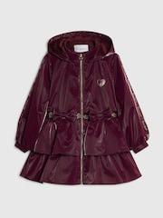 River Island Red Frill Bow Raincoat - Image 3 of 6