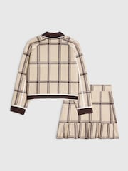 River Island Cream Check Cardigan & Skirt Set - Image 2 of 5