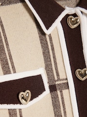 River Island Cream Check Cardigan & Skirt Set - Image 4 of 5