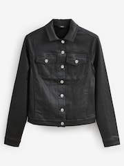 Black Coated Denim Jacket - Image 5 of 6