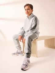 Grey Zip Neck Sweat Top and Jogger Set (3-16yrs) - Image 2 of 6