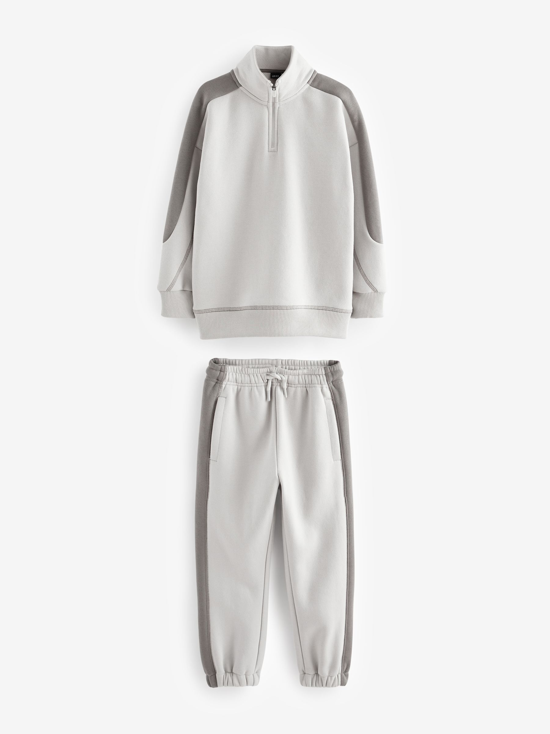 Buy Grey Zip Neck Sweat Top and Jogger Set (3-16yrs) from the Next UK  online shop