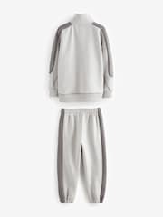 Grey Zip Neck Sweat Top and Jogger Set (3-16yrs) - Image 4 of 6