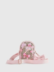 River Island Brown Bow Monogram Festival Bag - Image 1 of 5