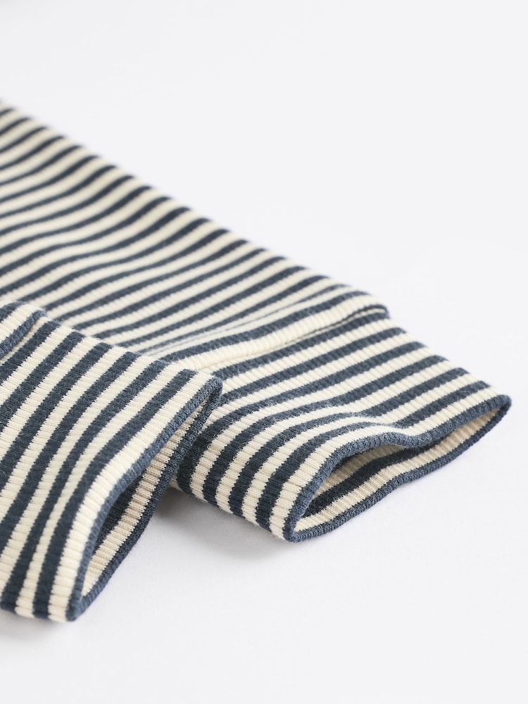 Navy Stripe 100% Cotton Baby Knitted Top and Leggings Set (0mths-2yrs) - Image 16 of 16